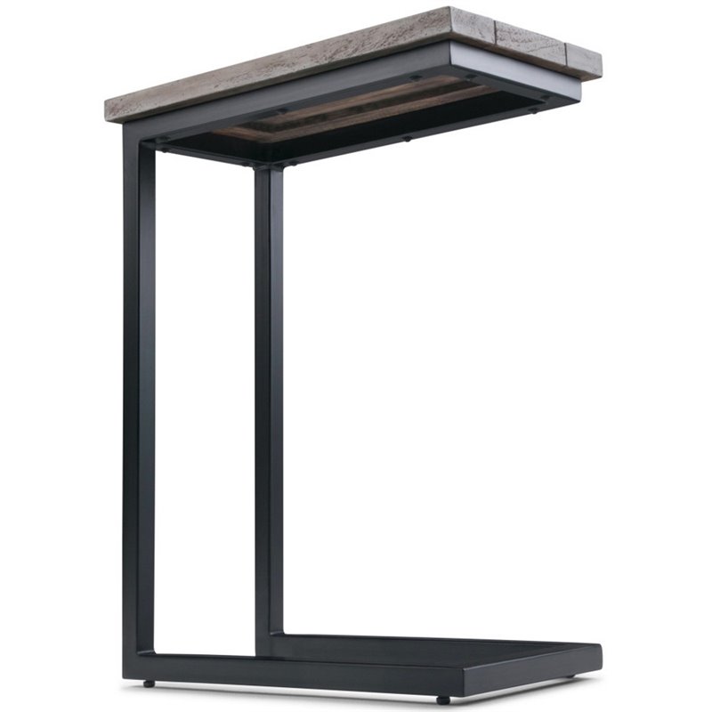 Home Square 2-Piece Contemporary End Table Set in Birch and Black