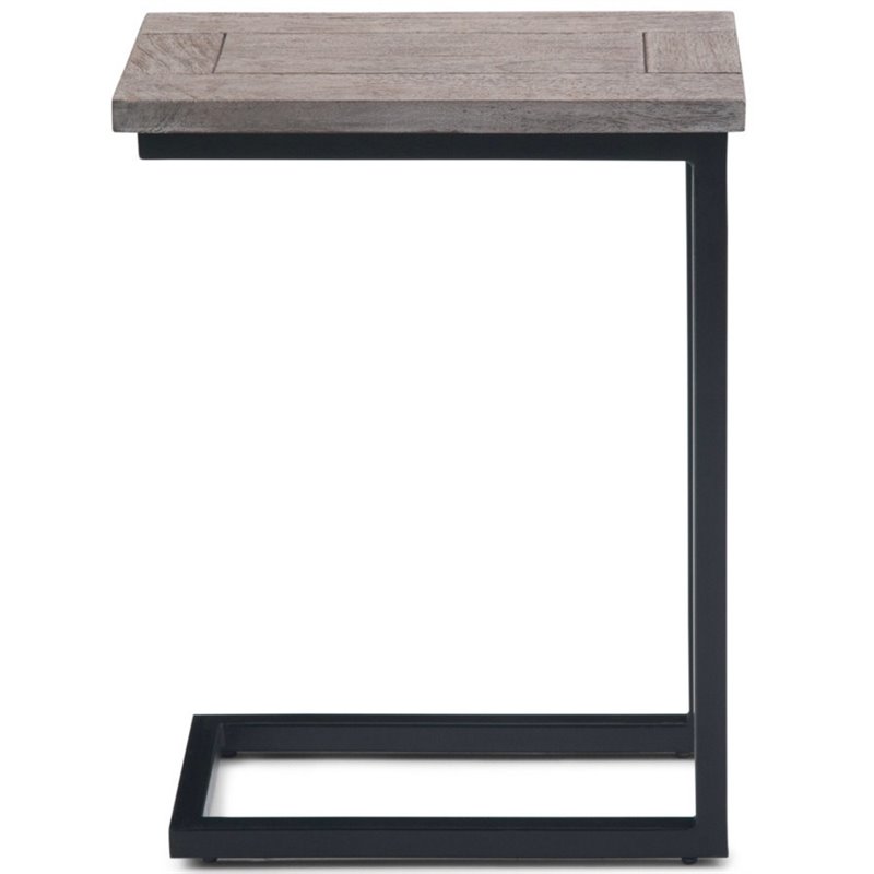 Home Square 2-Piece Contemporary End Table Set in Birch and Black
