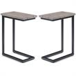 Home Square 2-Piece Contemporary End Table Set in Birch and Black