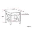 Home Square 2-Piece Solidwood Wide End Table with Storage Set in Black