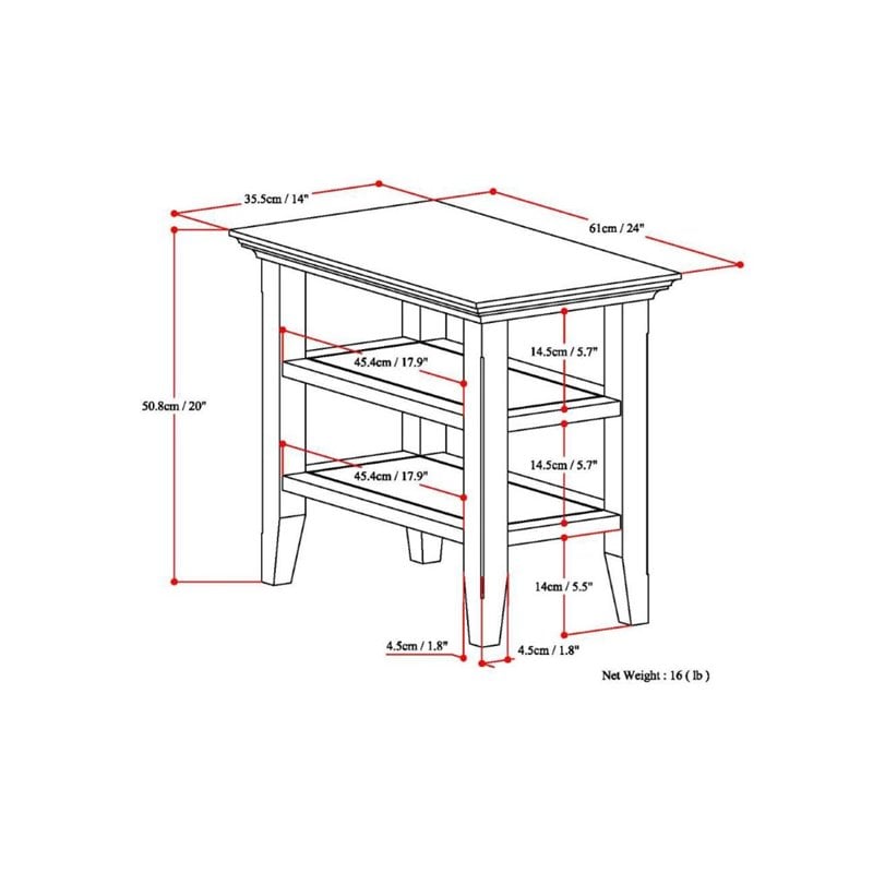 Home Square 2-Piece Wood 14