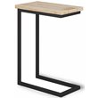 Home Square 2-Piece C-Shaped End Table Set in Distressed White Wash