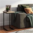 Home Square 2-Piece C-Shaped End Table Set in Distressed White Wash