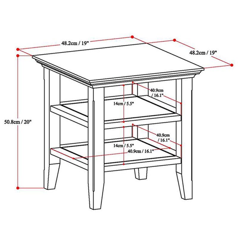 Home Square 2-Piece Solid Wood 19