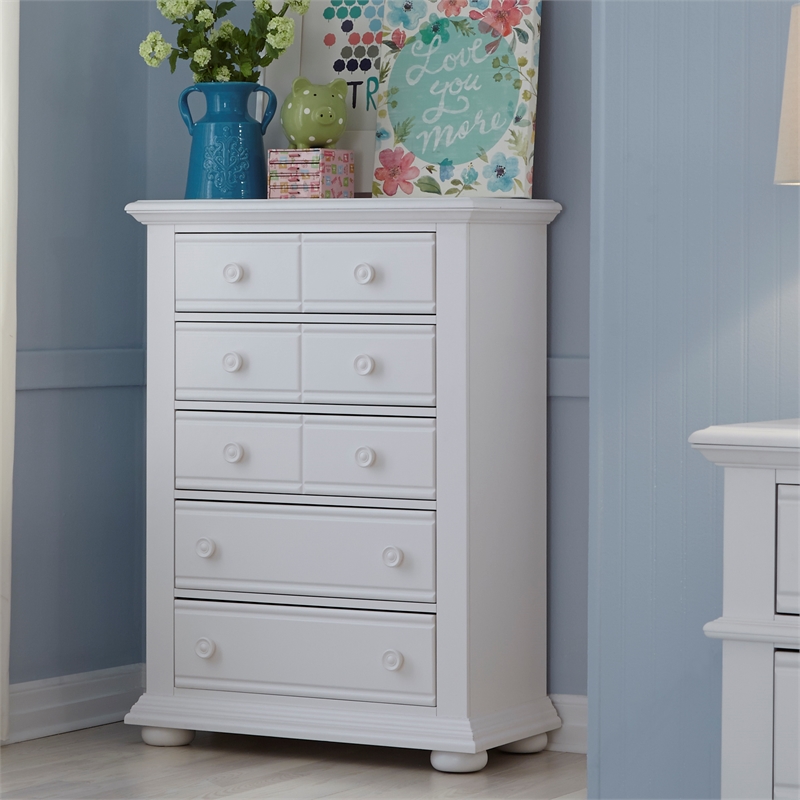 Home Square 2-Piece Set with Summer House King Panel Bed & 5-Drawer Chest