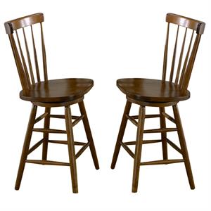 Home Square 2-Piece Furniture 24&quot Copenhagen Barstool Set in Tobacco