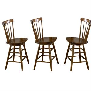 Home Square 3-Piece Furniture Creations 24&quot Copenhagen Barstool Set in Tobacco