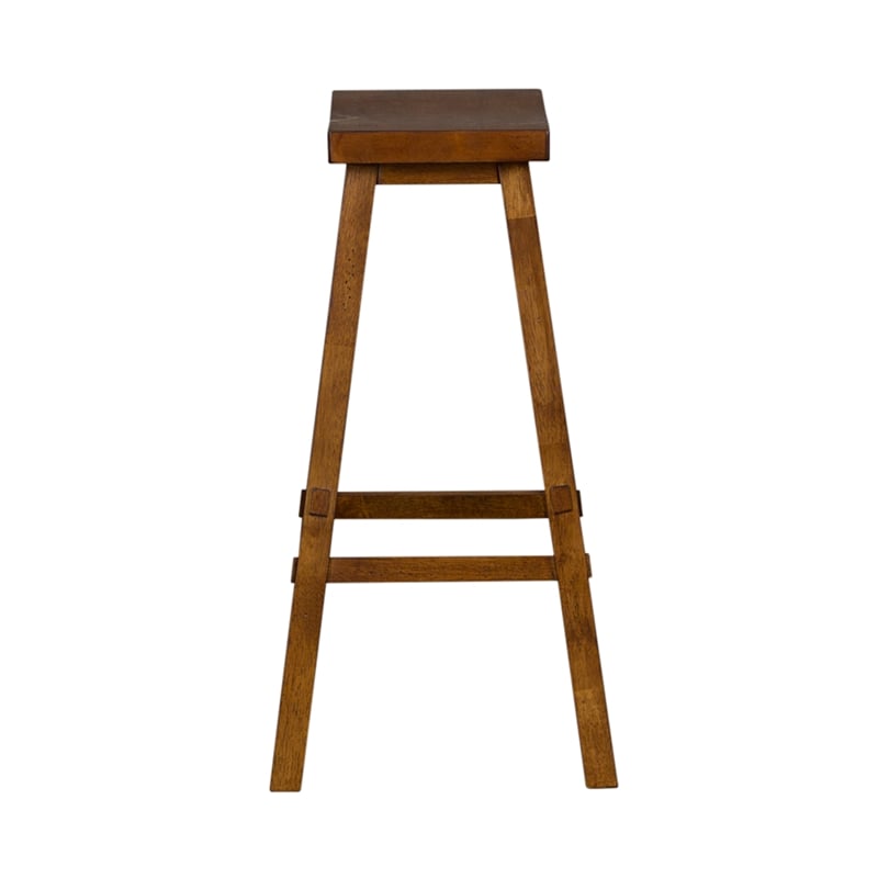 Home Square 3-Piece Furniture Creations 30 Inch Sawhorse Barstool Set in Tobacco