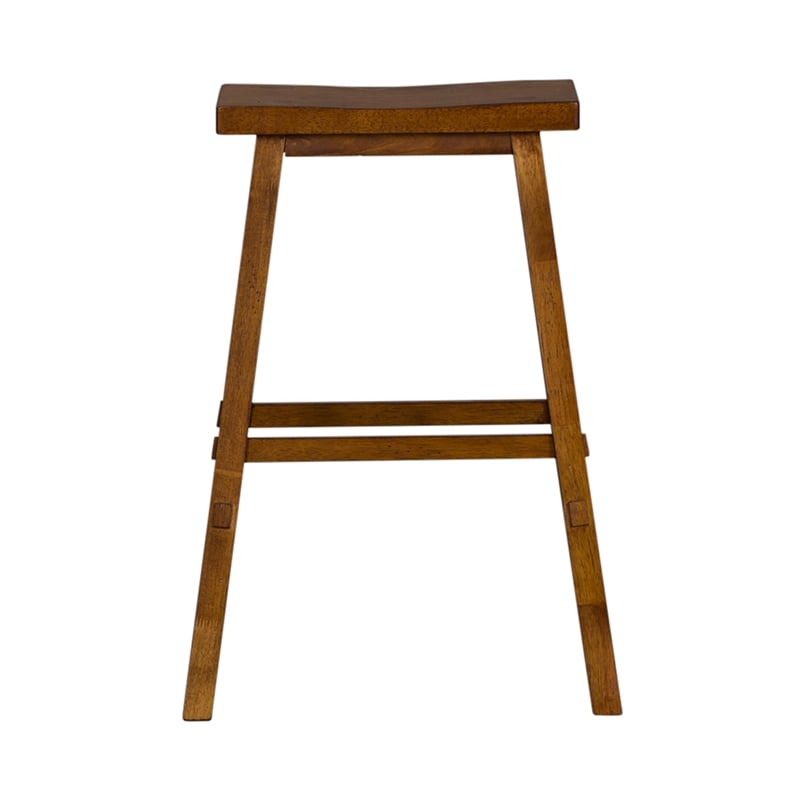 Home Square 3-Piece Furniture Creations 30 Inch Sawhorse Barstool Set in Tobacco