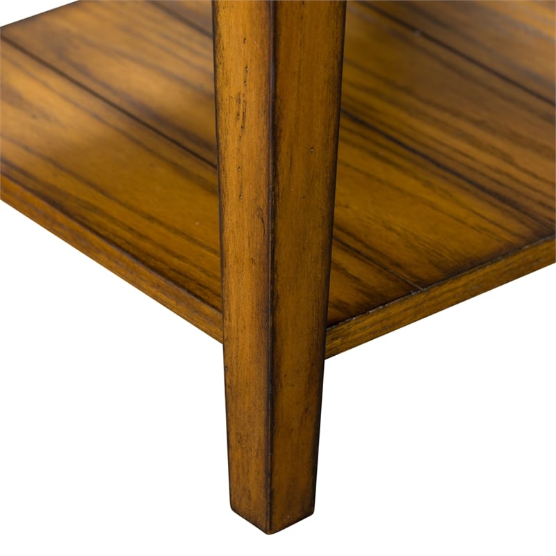 Home Square 2-Piece Furniture Lake House Chair Side Table Set in Oak
