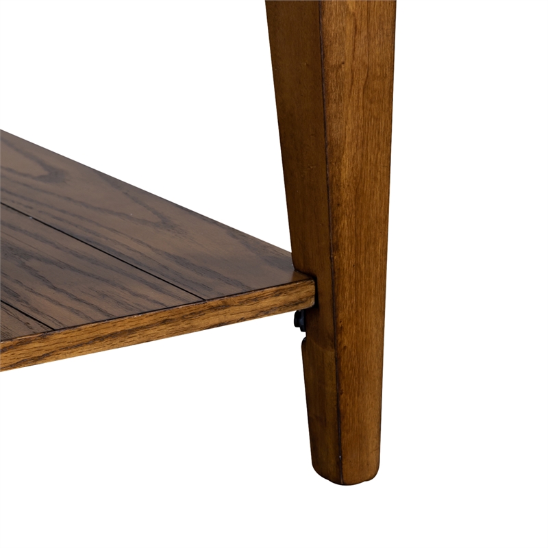 Home Square 2-Piece Furniture Lake House Square End Table Set in Oak