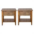 Home Square 2-Piece Furniture Lake House Square End Table Set in Oak