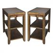 Home Square 2-Piece Furniture Mitchell Chair Side Table Set in Nutmeg