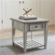 Home Square 2-Piece Furniture Heartland Drawer End Table Set in Oak
