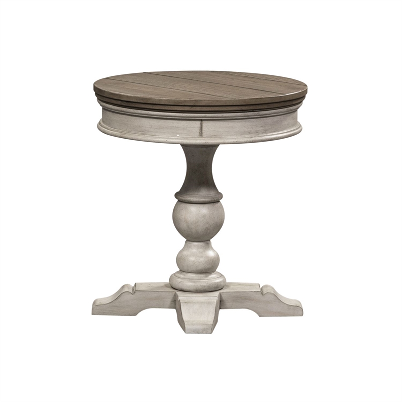 Home Square 2-Piece Furniture Heartland Round Pedestal Chair Side Table Set