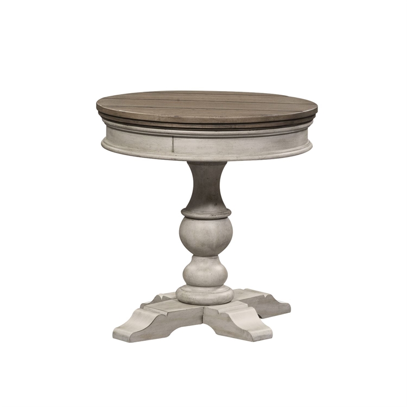 Home Square 2-Piece Furniture Heartland Round Pedestal Chair Side Table Set