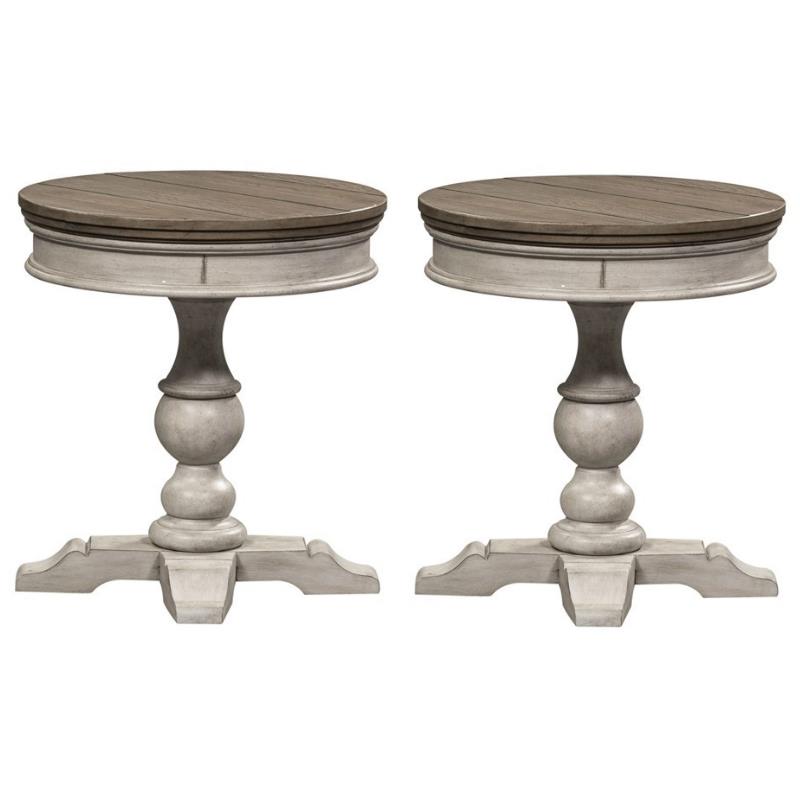 Home Square 2-Piece Furniture Heartland Round Pedestal Chair Side Table Set