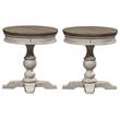 Home Square 2-Piece Furniture Heartland Round Pedestal Chair Side Table Set
