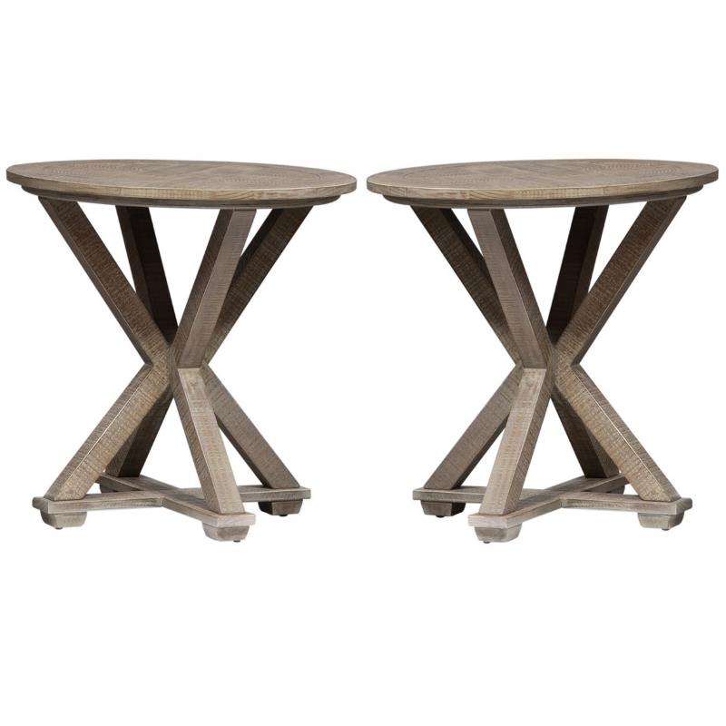 Home Square 2-Piece Furniture Parkland Falls Round End Table Set
