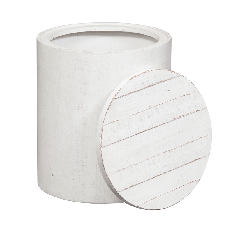 Home Square 2-Piece Furniture Modern Farmhouse Drum End Table Set