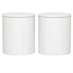 Home Square 2-Piece Furniture Modern Farmhouse Drum End Table Set