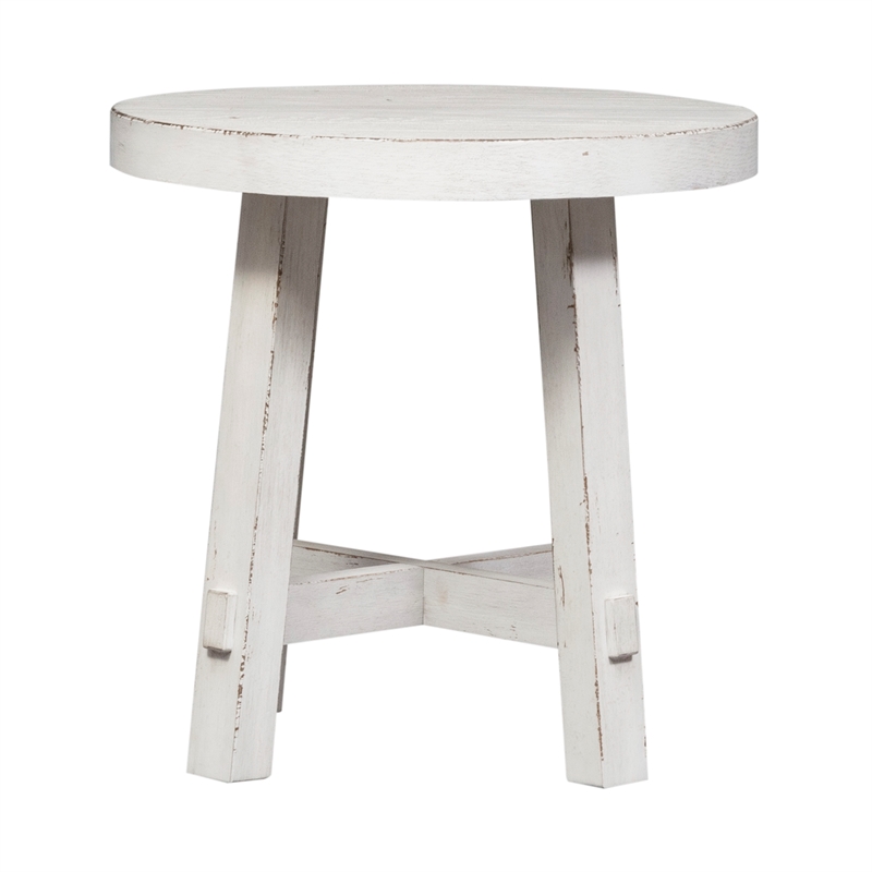 Home Square 2-Piece Furniture Modern Farmhouse Splay Leg Round End Table Set