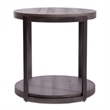 Home Square 2-Piece Furniture Modern View Round End Table Set in Brown