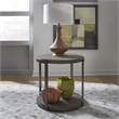 Home Square 2-Piece Furniture Modern View Round End Table Set in Brown