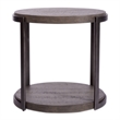 Home Square 2-Piece Furniture Modern View Round End Table Set in Brown