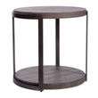 Home Square 2-Piece Furniture Modern View Round End Table Set in Brown