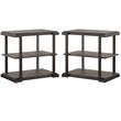 Home Square 2-Piece Furniture Modern View Tiered End Table Set in Oak