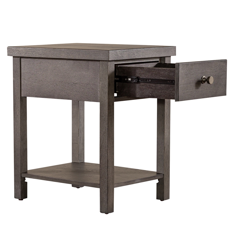 Home Square 2-Piece Furniture Modern Drawer Chair Side Table Set