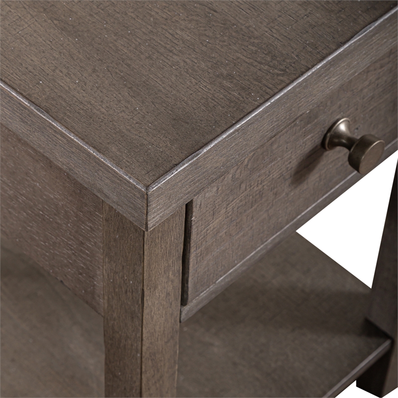 Home Square 2-Piece Furniture Modern Drawer Chair Side Table Set