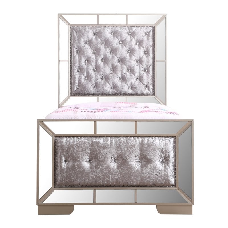 Home Square 2-Piece Set with Twin Panel Bed and 2-Drawer Nightstand