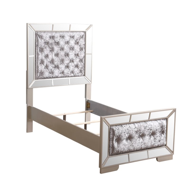 Home Square 3-Piece Set with Twin Panel Bed 5-Drawer Chest 2-Drawer Nightstand