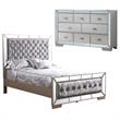 Home Square 2-Piece Set with Queen Panel Bed and 8-Drawer Dresser
