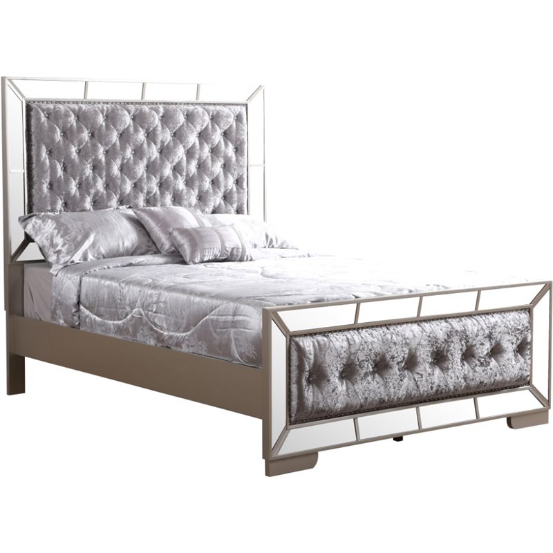 Home Square 2-Piece Set with Queen Panel Bed and 5-Drawer Chest
