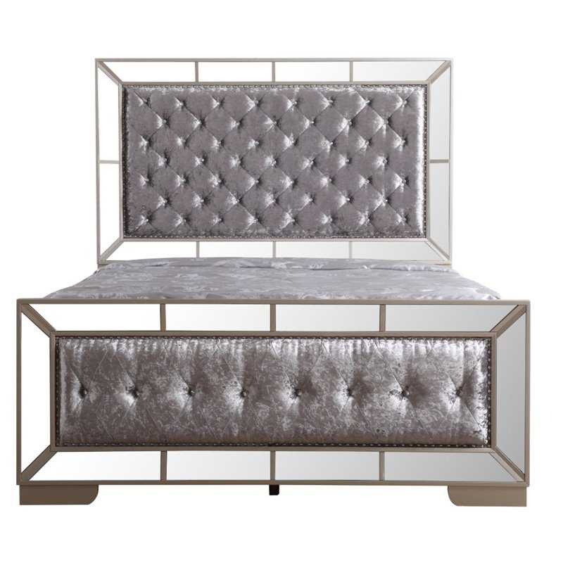 Home Square 2-Piece Set with Queen Panel Bed and 5-Drawer Chest