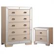 Home Square 2-Piece Set with 5-Drawer Chest & 2-Drawer Nightstand in Pearl