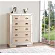 Home Square 2-Piece Set with Full Panel Bed and 5-Drawer Chest in Pearl