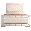 Home Square 2-Piece Set with Full Panel Bed and 5-Drawer Chest in Pearl