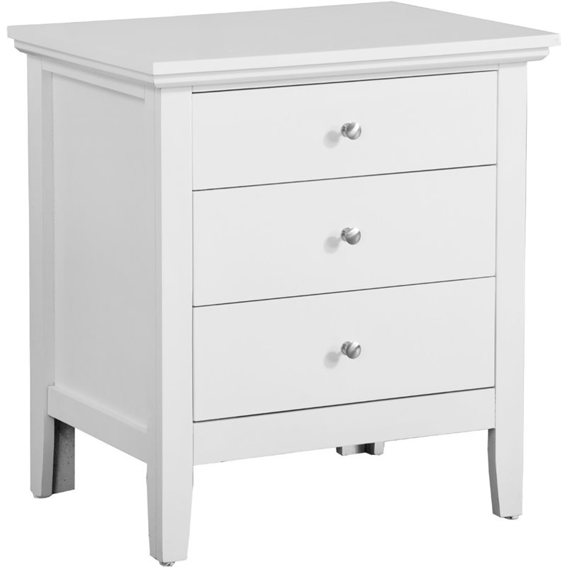 Home Square 2-Piece Set with 4-Drawer TV Stand & 3-Drawer Nightstand in White