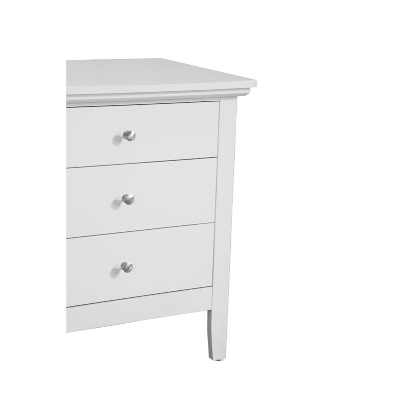 Home Square 2-Piece Set with 4-Drawer TV Stand & 3-Drawer Nightstand in White