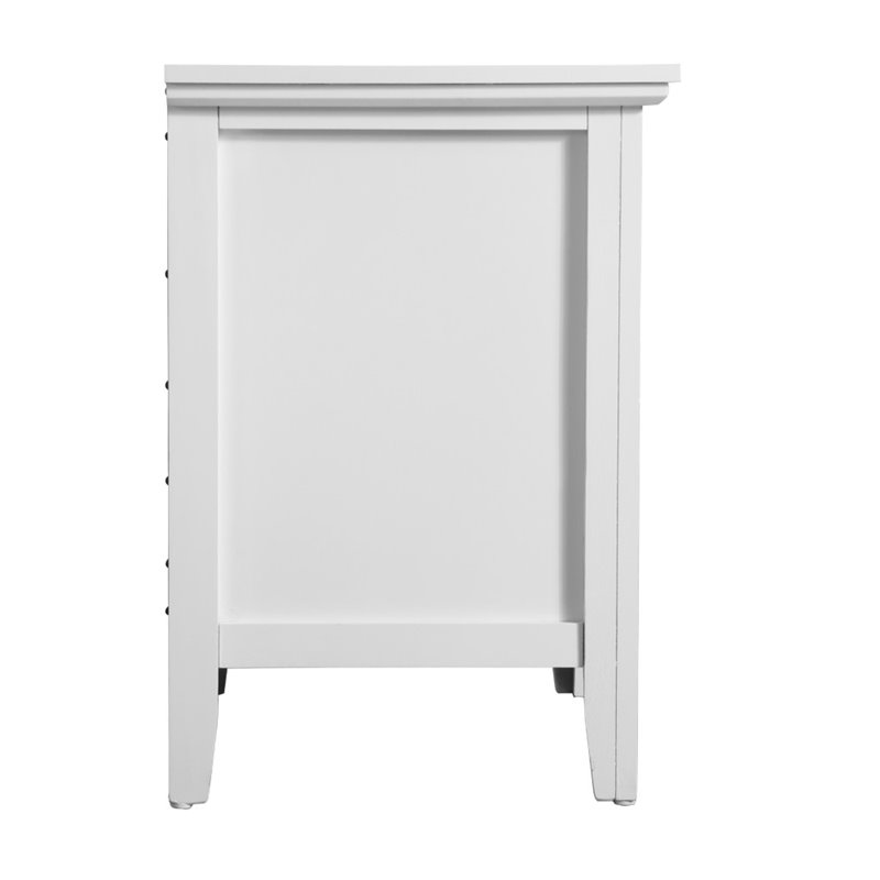 Home Square 2-Piece Set with 4-Drawer TV Stand & 3-Drawer Nightstand in White