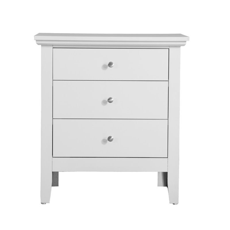 Home Square 2-Piece Set with 4-Drawer TV Stand & 3-Drawer Nightstand in White
