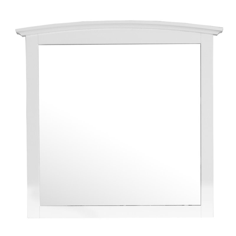 Home Square 2-Piece Set with 4-Drawer TV Stand and Mirror in White