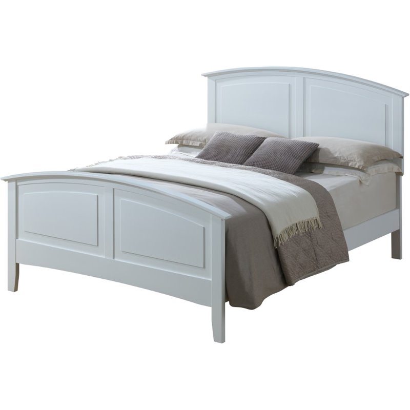 Home Square 2-Piece Set with Full Panel Bed and Mirror in White