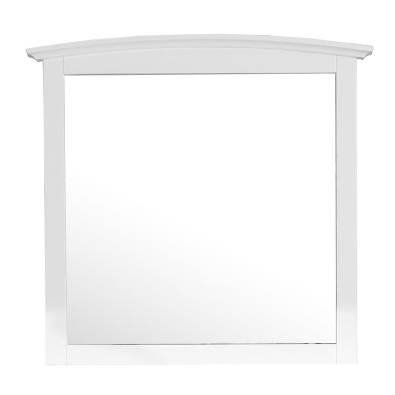 Home Square 2-Piece Set with Full Panel Bed and Mirror in White