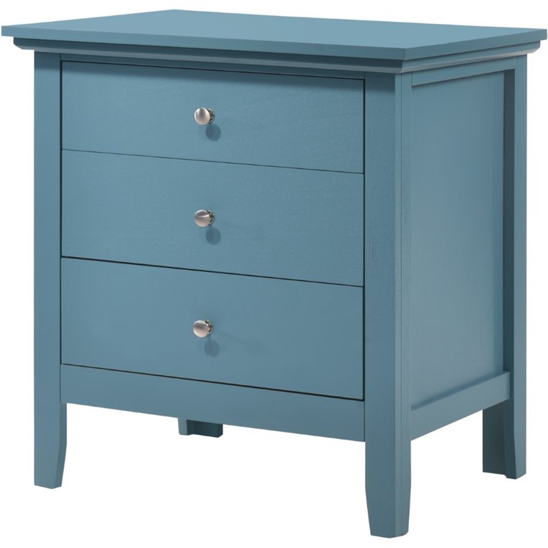 Home Square 2-Piece Set with 5-Drawer Chest and 3-Drawer Nightstand in Teal