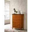 Home Square 2-Piece Set with 3-Drawer Nightstand & 5-Drawer Chest in Oak